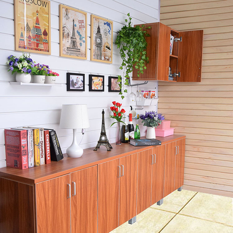 Оптовая цена производства ПВХ Slatwall для хранения гаража дисплея